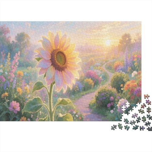 SonnenblumenPuzzle 500 Teile Schwer Puzzle Spielzeug Lernspiel Impossible Herausforderungsspielzeug Für Erwachsene Und Kinder Ab 12 Jahren 500pcs (52x38cm) von PXBDUASIE