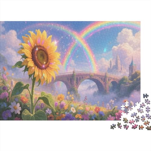 SonnenblumenPuzzle 500 Teile Schwer Puzzle Spielzeug Lernspiel Impossible Herausforderungsspielzeug Für Erwachsene Und Kinder Ab 14 Jahren 500pcs (52x38cm) von PXBDUASIE