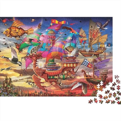 Spaceship Puzzle 300-teilige Schwer Puzzle Spielzeug Lernspiel Impossible Herausforderungsspielzeug Für Erwachsene Kinder 300pcs (40x28cm) von PXBDUASIE