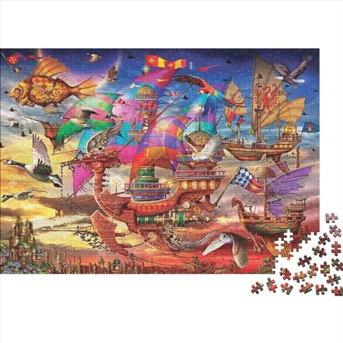 Spaß Luftschiff Puzzles 300 Teile Schwer Puzzle Spielzeug Lernspiel Impossible Herausforderung Spielzeug Für Erwachsene Und Kinder in Bewährter 300pcs (40x28cm) von PXBDUASIE