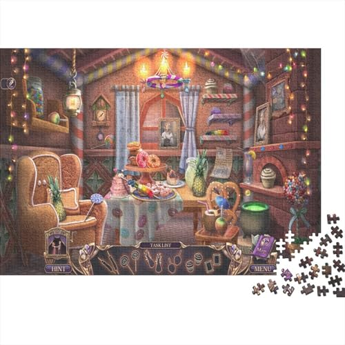 Spielmenü Puzzle 500 Teile Schwer Puzzle Spielzeug Pädagogisches Spiel Impossible Herausforderung Spielzeug Für Erwachsene Und Kinder Ab 12 Jahren 500pcs (52x38cm) von PXBDUASIE