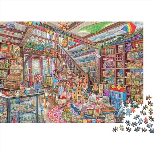 SpielzeugladenPuzzle 300 Teile Schwer Puzzle Spielzeug Pädagogisches Spiel Impossible Herausforderung Spielzeug Für Erwachsene Kinder 300pcs (40x28cm) von PXBDUASIE