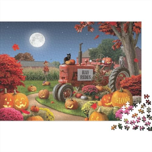 Spooky Kürbis Puzzles 300 Teile Schwer Puzzle Spielzeug Pädagogisches Spiel Impossible Herausforderungsspielzeug Für Erwachsene Und Kinder in Bewährter 300pcs (40x28cm) von PXBDUASIE