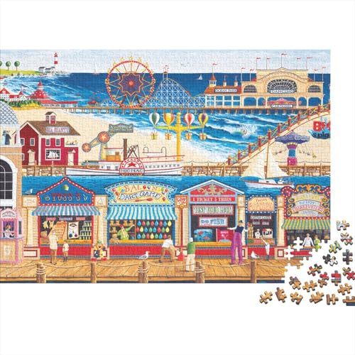 Strandgeschäft Puzzle 300-teilige Schwer Puzzle Spielzeug Pädagogisches Spiel Impossible Herausforderungsspielzeug Für Erwachsene Und Kinder in Bewährter 300pcs (40x28cm) von PXBDUASIE