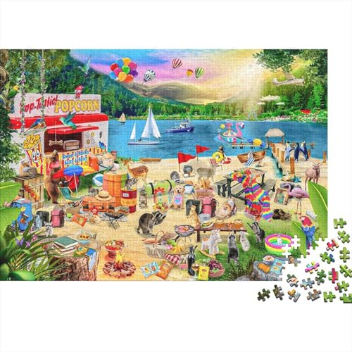 Strandurlaub (2) Puzzles 1000 Teile Schwer Puzzle Spielzeug Pädagogisches Spiel Impossible Herausforderungsspielzeug Für Erwachsene Und Kinder Ab 14 Jahren 1000pcs (75x50cm) von PXBDUASIE