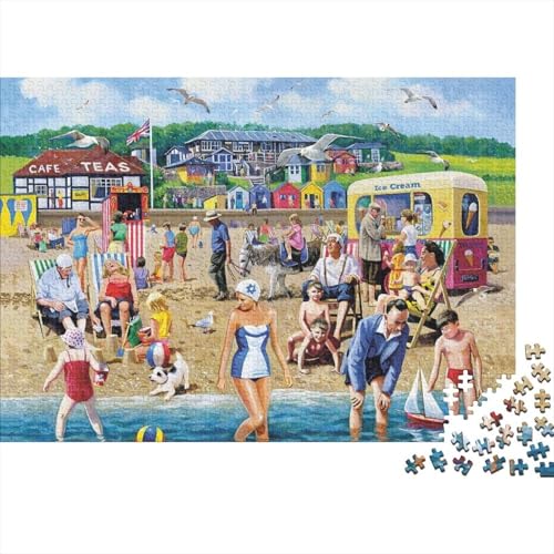 Strandurlaub Puzzle 1000 Teile Schwer Puzzle Spielzeug Lernspiel Impossible Herausforderungsspielzeug Für Erwachsene Kinder 1000pcs (75x50cm) von PXBDUASIE