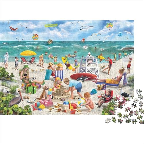 Strandurlaub Puzzles 500 Teile Schwer Puzzle Spielzeug Lernspiel Impossible Herausforderungsspielzeug Für Erwachsene Kinder 500pcs (52x38cm) von PXBDUASIE