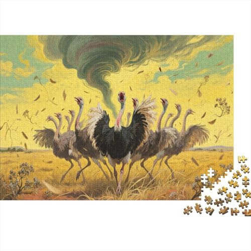 StraußPuzzle 500 Teile Schwer Puzzle Spielzeug Lernspiel Impossible Herausforderung Spielzeug Für Erwachsene Kinder 500pcs (52x38cm) von PXBDUASIE