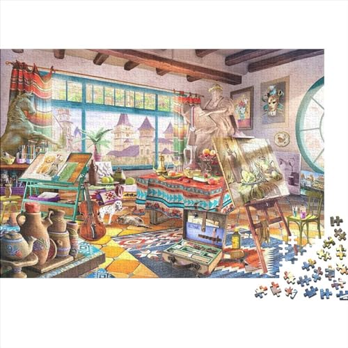 Studio Puzzle 1000 Teile Schwer Puzzle Spielzeug Pädagogisches Spiel Impossible Herausforderungsspielzeug Für Erwachsene Und Kinder Ab 12 Jahren 1000pcs (75x50cm) von PXBDUASIE