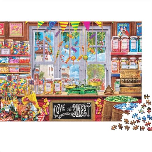 Süßwarenhaus Puzzles 500 Teile Schwer Puzzle Spielzeug Lernspiel Impossible Herausforderungsspielzeug Für Erwachsene Und Kinder in Bewährter 500pcs (52x38cm) von PXBDUASIE