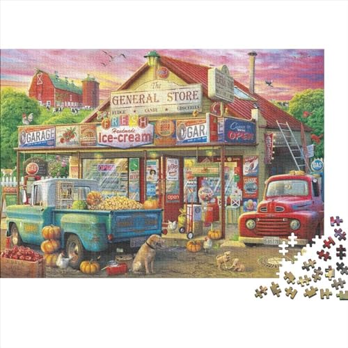 Süßwarenladen Puzzle 300 Teile Schwer Puzzle Spielzeug Lernspiel Impossible Herausforderung Spielzeug Für Erwachsene Kinder 300pcs (40x28cm) von PXBDUASIE