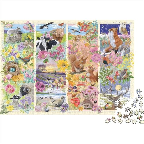 Through The Seasons Puzzle 500 Teile Schwer Puzzle Spielzeug Pädagogisches Spiel Impossible Herausforderungsspielzeug Für Erwachsene Und Kinder Ab 14 Jahren 500pcs (52x38cm) von PXBDUASIE