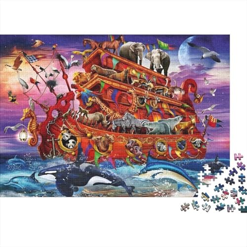 Tierboot Puzzle 500 Teile Schwer Puzzle Spielzeug Lernspiel Impossible Herausforderung Spielzeug Für Erwachsene Und Kinder Ab 12 Jahren 500pcs (52x38cm) von PXBDUASIE