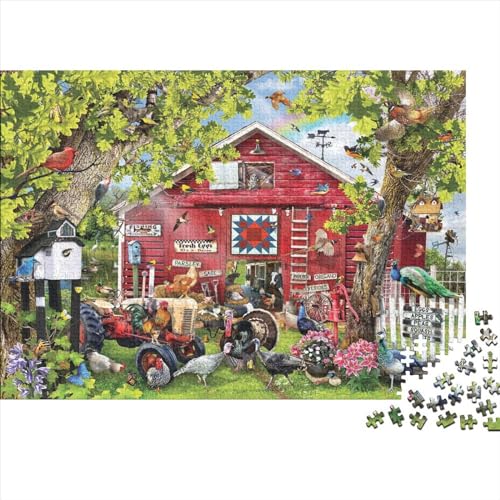 Tierhaus Puzzles 300 Teile Schwer Puzzle Spielzeug Pädagogisches Spiel Impossible Herausforderung Spielzeug Für Erwachsene Und Kinder in Bewährter 300pcs (40x28cm) von PXBDUASIE