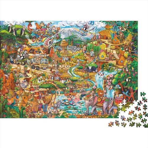 Tierparadies Puzzle 1000 Teile Schwer Puzzle Spielzeug Lernspiel Impossible Herausforderungsspielzeug Für Erwachsene Und Kinder Ab 14 Jahren 1000pcs (75x50cm) von PXBDUASIE
