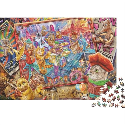 Tierparty Puzzle 300-teilige Schwer Puzzle Spielzeug Lernspiel Impossible Herausforderungsspielzeug Für Erwachsene Und Kinder Ab 12 Jahren 300pcs (40x28cm) von PXBDUASIE