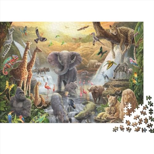 Tierwelt Puzzle 1000-teilige Schwer Puzzle Spielzeug Lernspiel Impossible Herausforderungsspielzeug Für Erwachsene Und Kinder Ab 12 Jahren 1000pcs (75x50cm) von PXBDUASIE