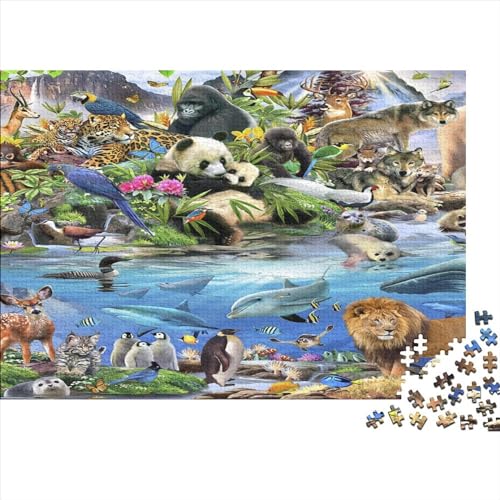 Tierwelt Puzzle 1000-teilige Schwer Puzzle Spielzeug Pädagogisches Spiel Impossible Herausforderungsspielzeug Für Erwachsene Kinder 1000pcs (75x50cm) von PXBDUASIE