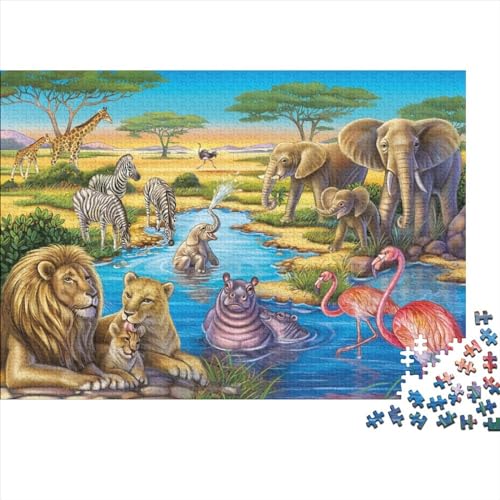 Tierwelt Puzzle 300 Teile Schwer Puzzle Spielzeug Lernspiel Impossible Herausforderungsspielzeug Für Erwachsene Kinder 300pcs (40x28cm) von PXBDUASIE