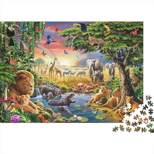 Tierwelt Puzzle 300 Teile Schwer Puzzle Spielzeug Pädagogisches Spiel Impossible Herausforderung Spielzeug Für Erwachsene Und Kinder in Bewährter 300pcs (40x28cm) von PXBDUASIE