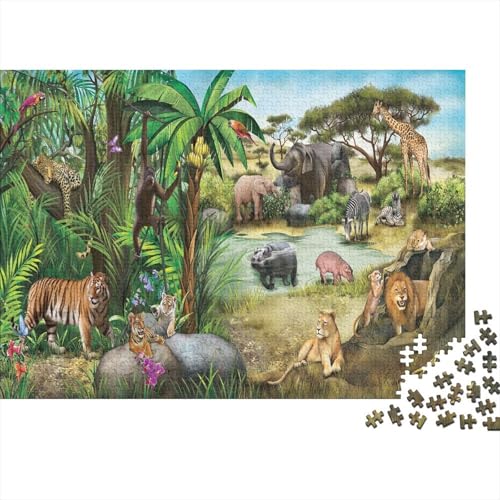Tierwelt Puzzle 300-teilige Schwer Puzzle Spielzeug Pädagogisches Spiel Impossible Herausforderung Spielzeug Für Erwachsene Und Kinder in Bewährter 300pcs (40x28cm) von PXBDUASIE
