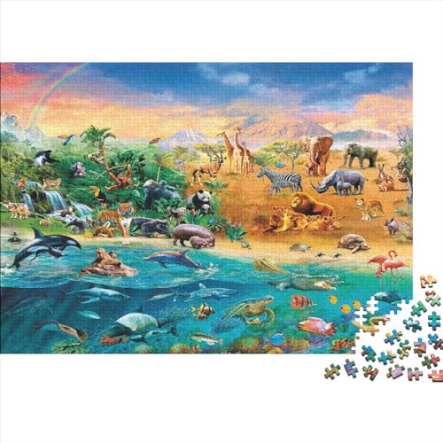 Tierwelt Puzzle 500 Teile Schwer Puzzle Spielzeug Lernspiel Impossible Herausforderung Spielzeug Für Erwachsene Und Kinder in Bewährter 500pcs (52x38cm) von PXBDUASIE