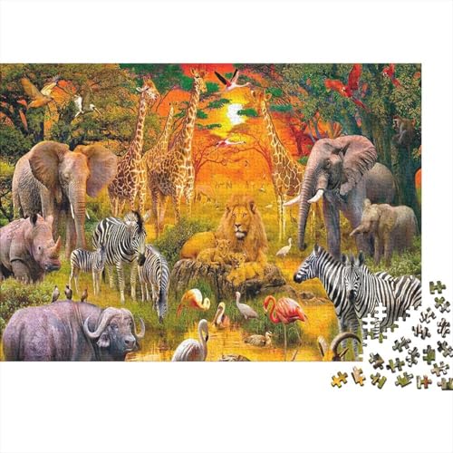 Tierwelt Puzzle 500 Teile Schwer Puzzle Spielzeug Lernspiel Impossible Herausforderung Spielzeug Für Erwachsene Und Kinder in Bewährter 500pcs (52x38cm) von PXBDUASIE