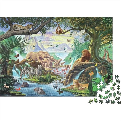 Tierwelt Puzzle 500 Teile Schwer Puzzle Spielzeug Pädagogisches Spiel Impossible Herausforderung Spielzeug Für Erwachsene Und Kinder Ab 14 Jahren 500pcs (52x38cm) von PXBDUASIE
