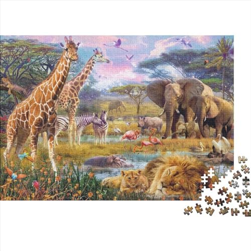 Tierwelt Puzzle 500 Teile Schwer Puzzle Spielzeug Pädagogisches Spiel Impossible Herausforderungsspielzeug Für Erwachsene Kinder 500pcs (52x38cm) von PXBDUASIE