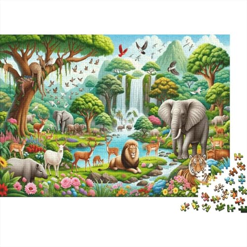 Tierwelt Puzzles 1000 Teile Schwer Puzzle Spielzeug Lernspiel Impossible Herausforderung Spielzeug Für Erwachsene Kinder 1000pcs (75x50cm) von PXBDUASIE