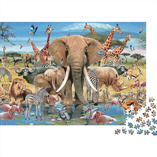 Tierwelt Puzzles 1000 Teile Schwer Puzzle Spielzeug Pädagogisches Spiel Impossible Herausforderungsspielzeug Für Erwachsene Kinder 1000pcs (75x50cm) von PXBDUASIE