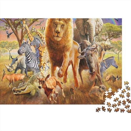 Tierwelt Puzzles 300 Teile Schwer Puzzle Spielzeug Lernspiel Impossible Herausforderung Spielzeug Für Erwachsene Und Kinder in Bewährter 300pcs (40x28cm) von PXBDUASIE