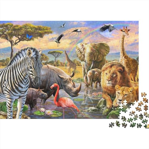Tierwelt Puzzles 300 Teile Schwer Puzzle Spielzeug Lernspiel Impossible Herausforderungsspielzeug Für Erwachsene Und Kinder Ab 12 Jahren 300pcs (40x28cm) von PXBDUASIE