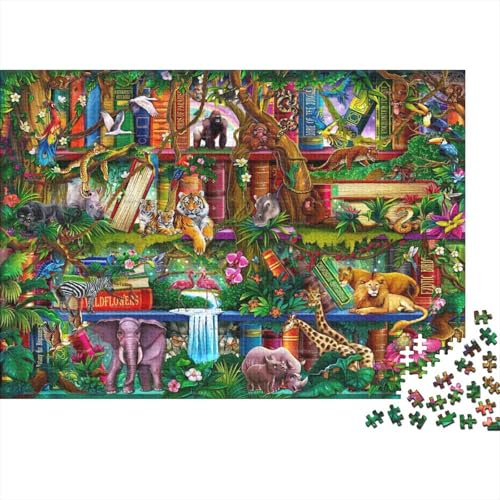 Tierwelt Puzzles 300 Teile Schwer Puzzle Spielzeug Pädagogisches Spiel Impossible Herausforderungsspielzeug Für Erwachsene Kinder 300pcs (40x28cm) von PXBDUASIE