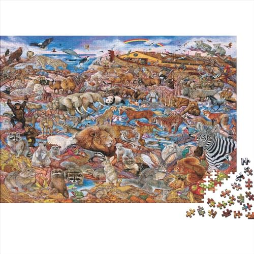 Tierwelt Puzzles 300 Teile Schwer Puzzle Spielzeug Pädagogisches Spiel Impossible Herausforderungsspielzeug Für Erwachsene Und Kinder Ab 14 Jahren 300pcs (40x28cm) von PXBDUASIE
