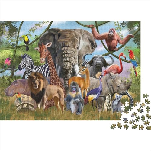 Tierwelt Puzzles 500 Teile Schwer Puzzle Spielzeug Lernspiel Impossible Herausforderungsspielzeug Für Erwachsene Und Kinder Ab 12 Jahren 500pcs (52x38cm) von PXBDUASIE