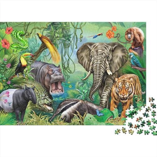 Tierwelt Puzzles 500 Teile Schwer Puzzle Spielzeug Pädagogisches Spiel Impossible Herausforderungsspielzeug Für Erwachsene Kinder 500pcs (52x38cm) von PXBDUASIE