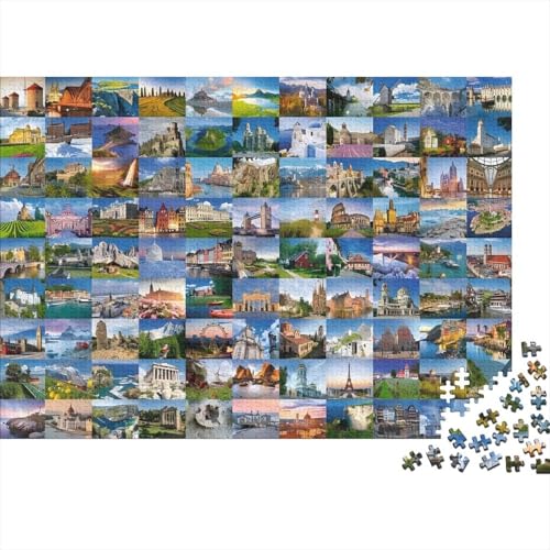 Tourist Attractions Puzzles 500 Teile Schwer Puzzle Spielzeug Pädagogisches Spiel Impossible Herausforderung Spielzeug Für Erwachsene Kinder 500pcs (52x38cm) von PXBDUASIE