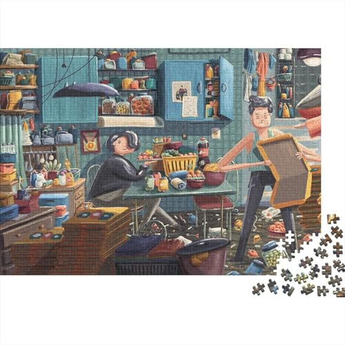 Unordentliches ZimmerPuzzle 1000 Teile Schwer Puzzle Spielzeug Lernspiel Impossible Herausforderungsspielzeug Für Erwachsene Kinder 1000pcs (75x50cm) von PXBDUASIE