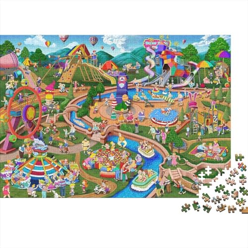 Vergnügungspark Puzzle 1000 Teile Schwer Puzzle Spielzeug Lernspiel Impossible Herausforderungsspielzeug Für Erwachsene Und Kinder in Bewährter 1000pcs (75x50cm) von PXBDUASIE