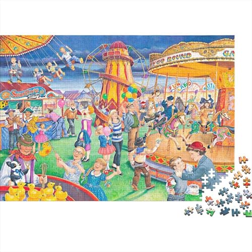 Vergnügungspark Puzzle 1000-teilige Schwer Puzzle Spielzeug Pädagogisches Spiel Impossible Herausforderungsspielzeug Für Erwachsene Kinder 1000pcs (75x50cm) von PXBDUASIE