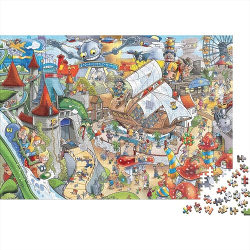 Vergnügungspark Puzzles 1000 Teile Schwer Puzzle Spielzeug Pädagogisches Spiel Impossible Herausforderung Spielzeug Für Erwachsene Und Kinder Ab 14 Jahren 1000pcs (75x50cm) von PXBDUASIE