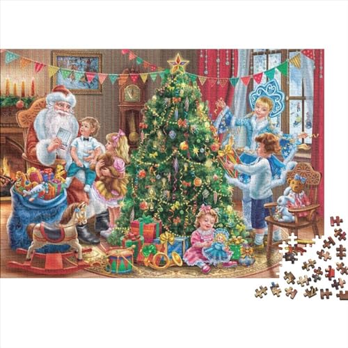 Weihnachten Puzzle 1000 Teile Schwer Puzzle Spielzeug Lernspiel Impossible Herausforderung Spielzeug Für Erwachsene Kinder 1000pcs (75x50cm) von PXBDUASIE