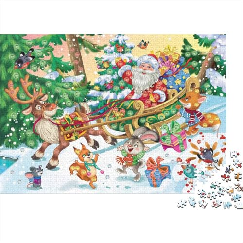 Weihnachten Puzzle 1000 Teile Schwer Puzzle Spielzeug Lernspiel Impossible Herausforderungsspielzeug Für Erwachsene Kinder 1000pcs (75x50cm) von PXBDUASIE