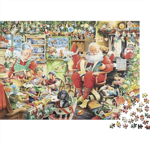 Weihnachten Puzzle 1000 Teile Schwer Puzzle Spielzeug Pädagogisches Spiel Impossible Herausforderung Spielzeug Für Erwachsene Und Kinder in Bewährter 1000pcs (75x50cm) von PXBDUASIE