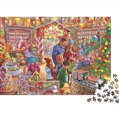 Weihnachten Puzzle 300 Teile Schwer Puzzle Spielzeug Lernspiel Impossible Herausforderung Spielzeug Für Erwachsene Und Kinder in Bewährter 300pcs (40x28cm) von PXBDUASIE