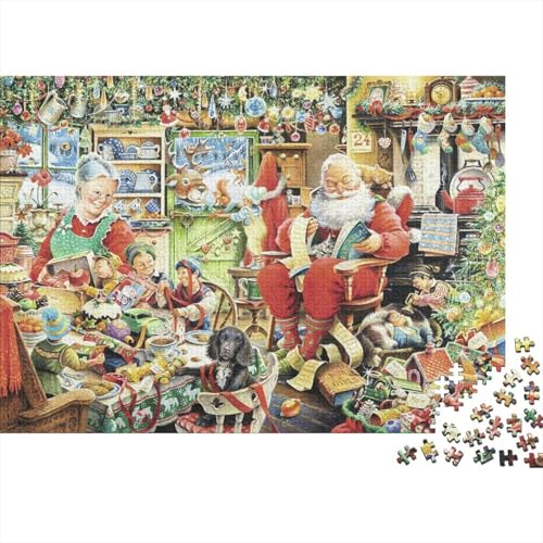 Weihnachten Puzzles 300 Teile Schwer Puzzle Spielzeug Pädagogisches Spiel Impossible Herausforderungsspielzeug Für Erwachsene Und Kinder in Bewährter 300pcs (40x28cm) von PXBDUASIE