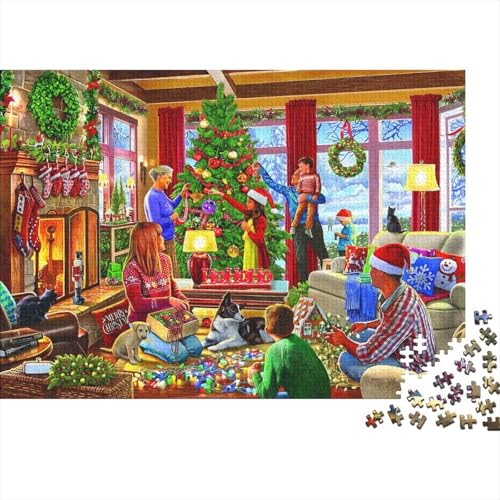 Weihnachten Puzzles 500 Teile Schwer Puzzle Spielzeug Pädagogisches Spiel Impossible Herausforderungsspielzeug Für Erwachsene Kinder 500pcs (52x38cm) von PXBDUASIE