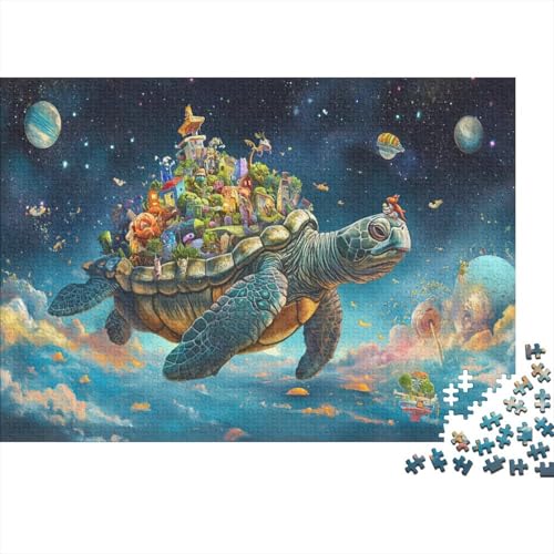 Weltschildkröte Puzzle 1000-teilige Schwer Puzzle Spielzeug Lernspiel Impossible Herausforderung Spielzeug Für Erwachsene Und Kinder Ab 12 Jahren 1000pcs (75x50cm) von PXBDUASIE