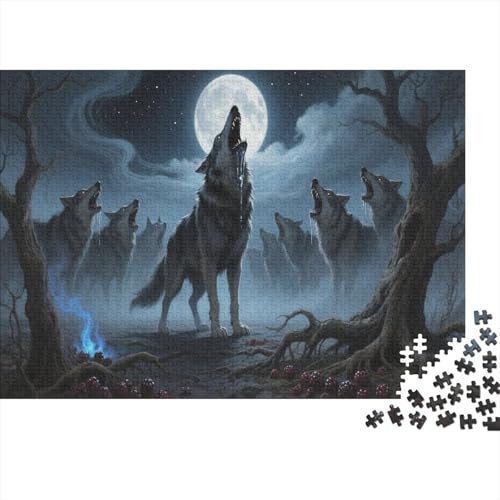 Wolf Puzzle 300 Teile Schwer Puzzle Spielzeug Lernspiel Impossible Herausforderung Spielzeug Für Erwachsene Kinder 300pcs (40x28cm) von PXBDUASIE